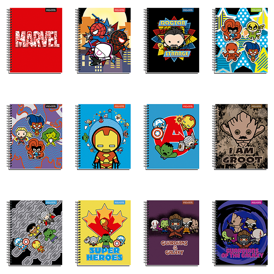 Cuaderno Universitario Marvel Kawaii 100 Hj 7mm Proarte 1