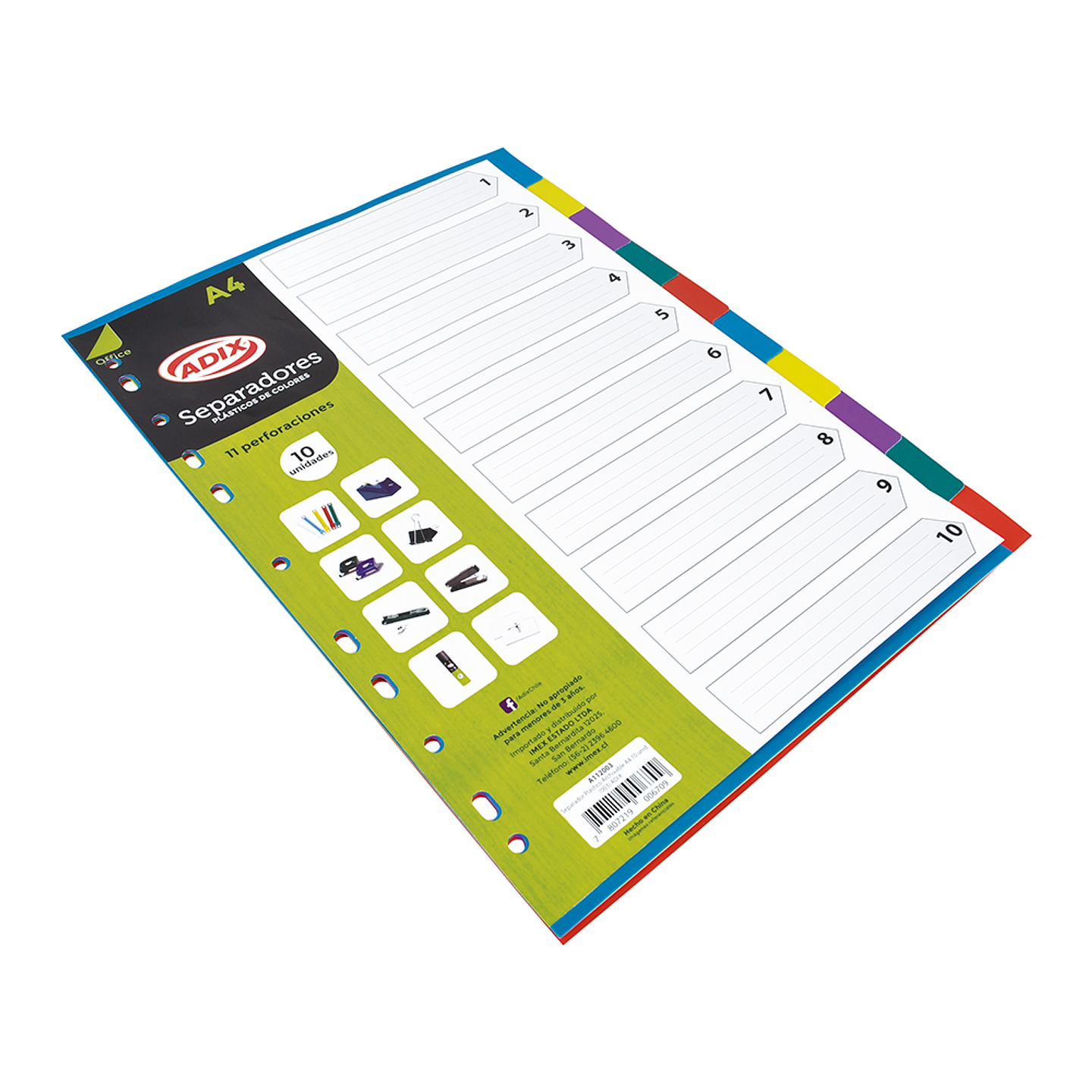 Separador Plastico Oficio 10U 004 Adix 1