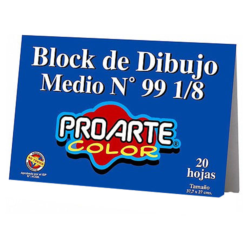 Block Medio Mediano 99  1/8 20 hojas 140grs 37,7X27Cm Proarte 1