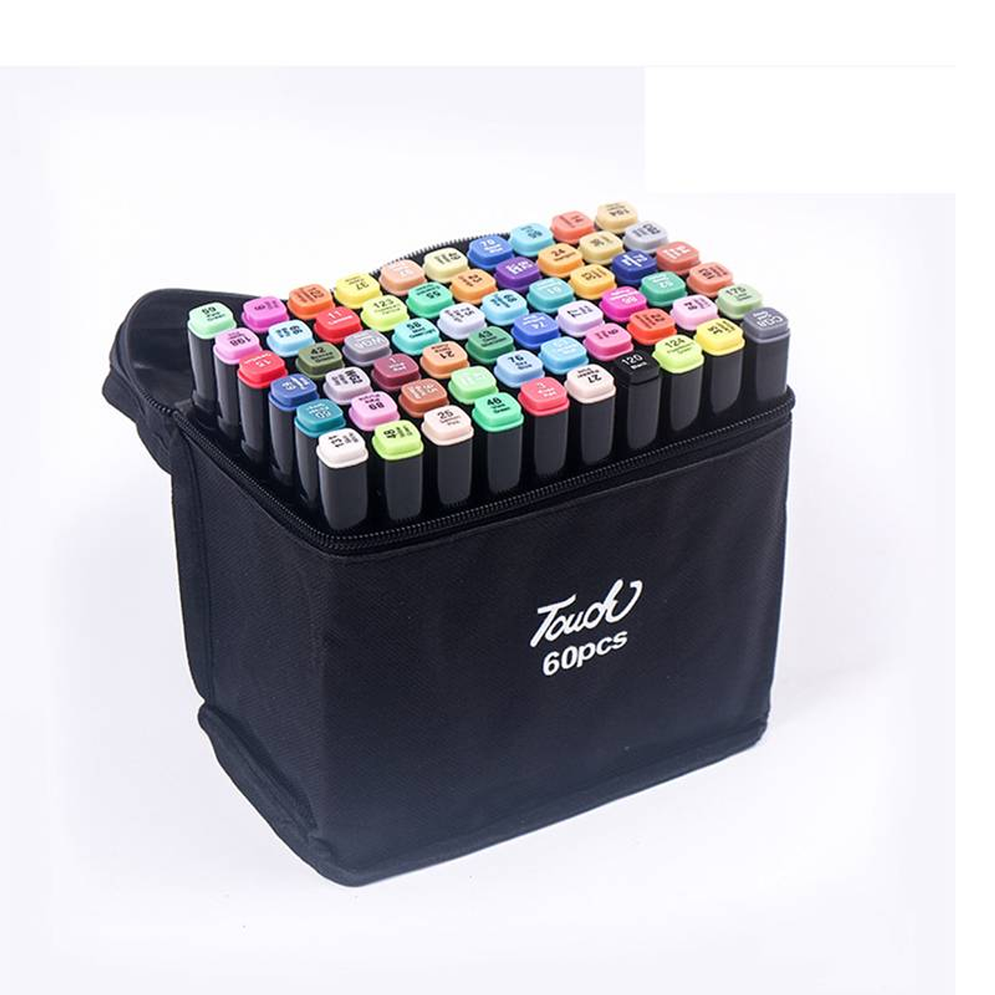 Marcadores Doble Punta 60Pcs Bolso Negro 1