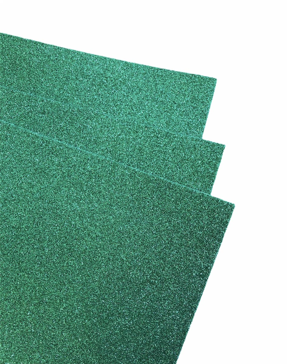 Pliego Goma Eva Glitter 40x60cm Color Verde Navidad 1