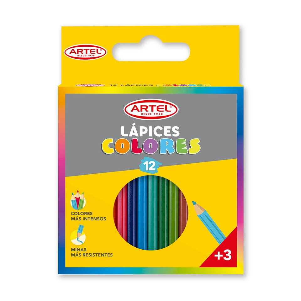 Lapices de Colores Cortos 12 Colores Artel 1