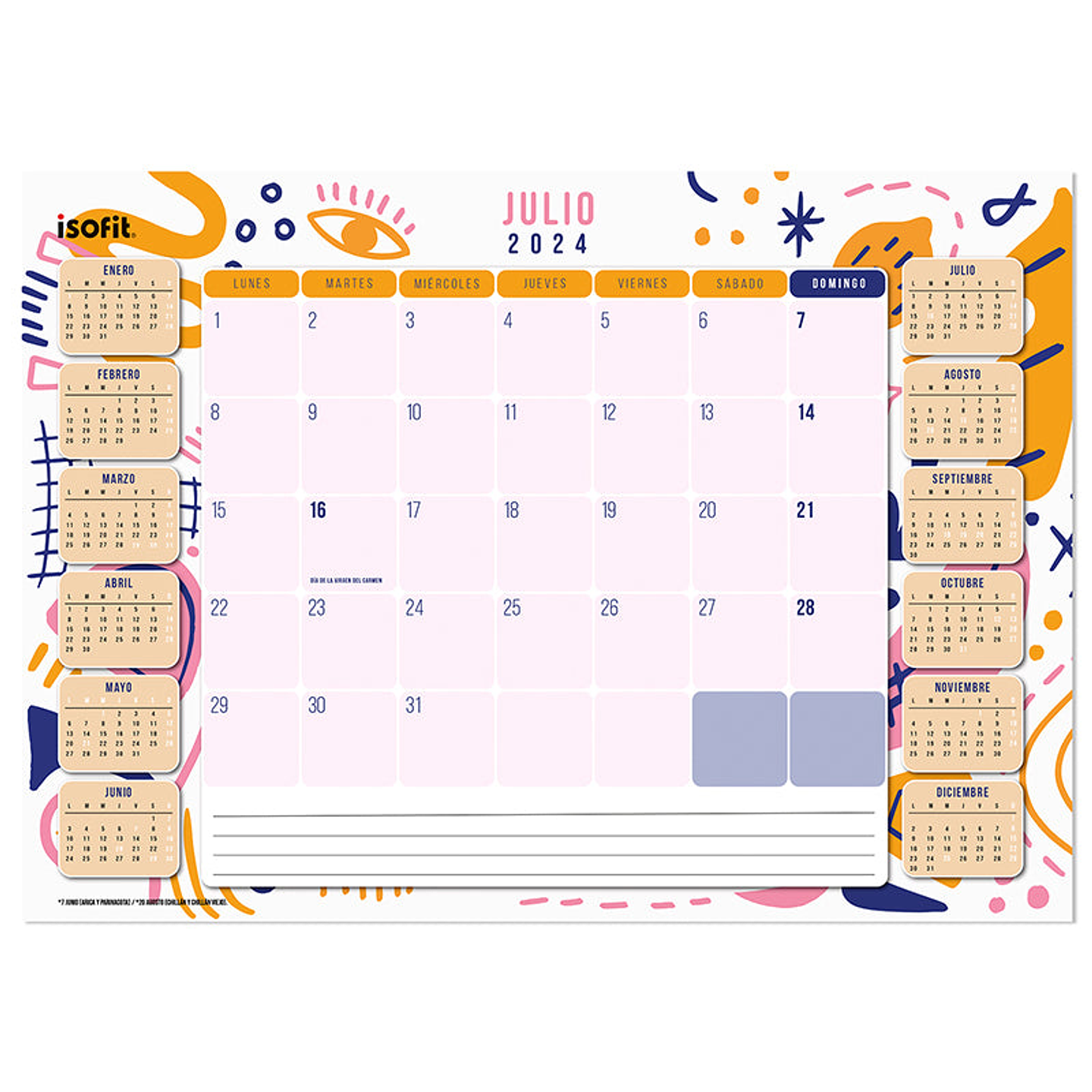 Calendario Isofit Mensual De Escritorio 1
