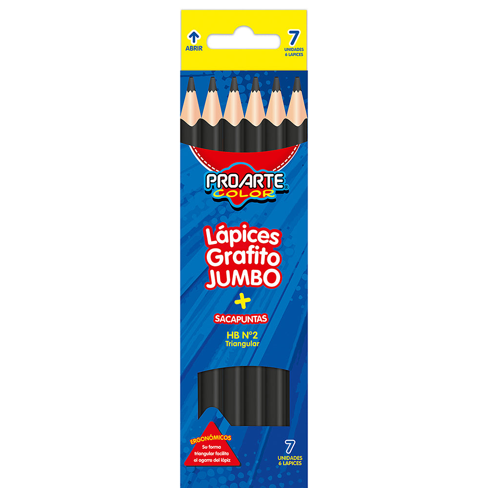 Lapices Grafito Triangul.No2 Hb Jumbo C/6 Uni 1