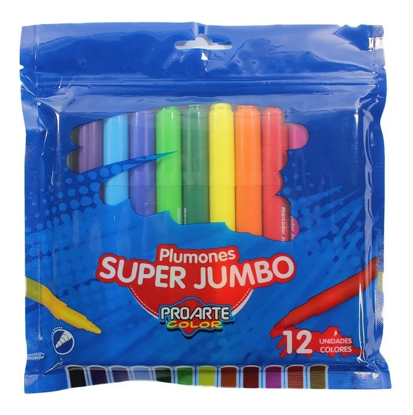 Marcadores o Lapices Scripto 12 Colores Super Jumbo Proarte 1