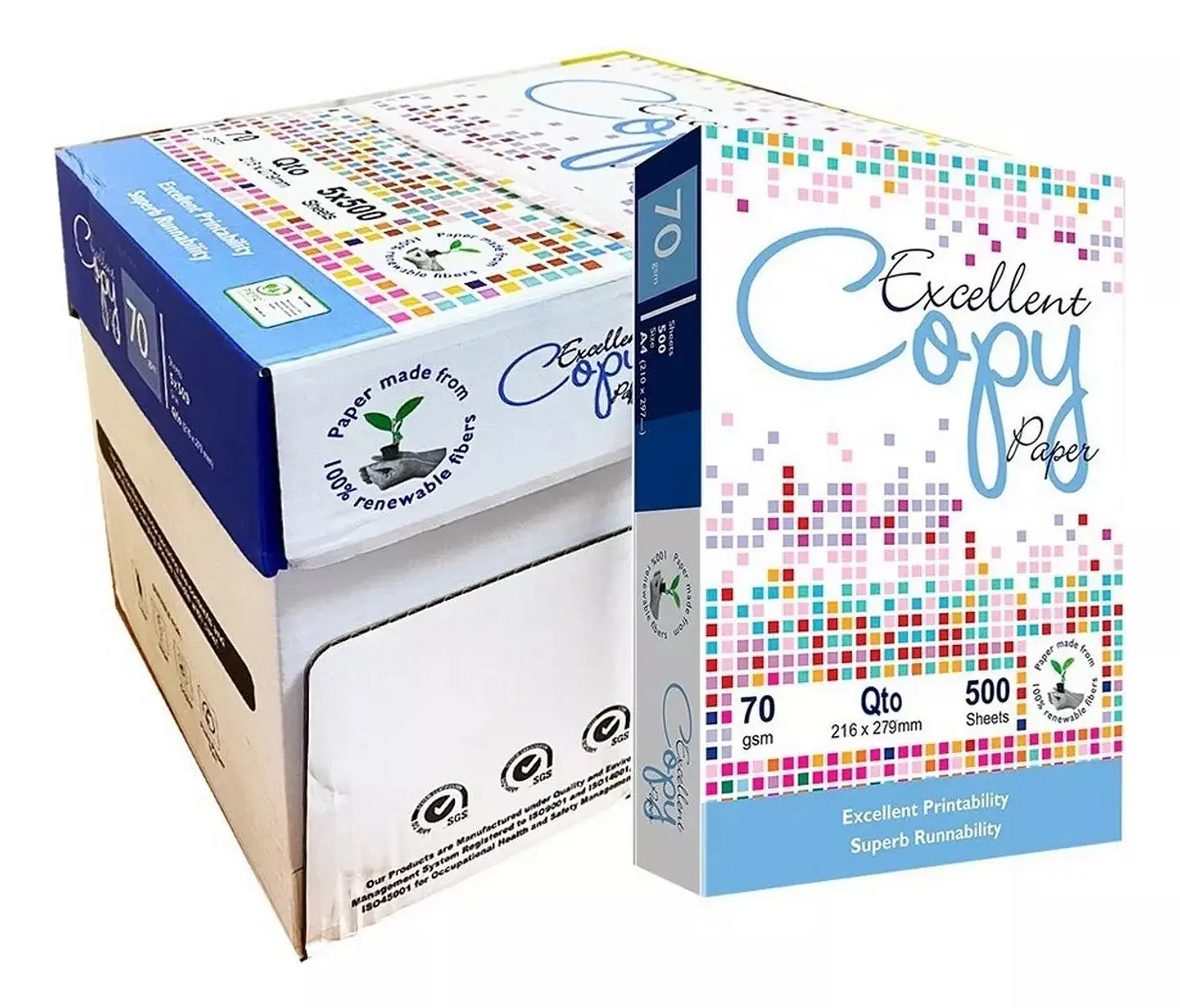 Caja 5 Resma Papel Fotocopia Tamano Oficio 75grs 500hjs Excellent Copy 1