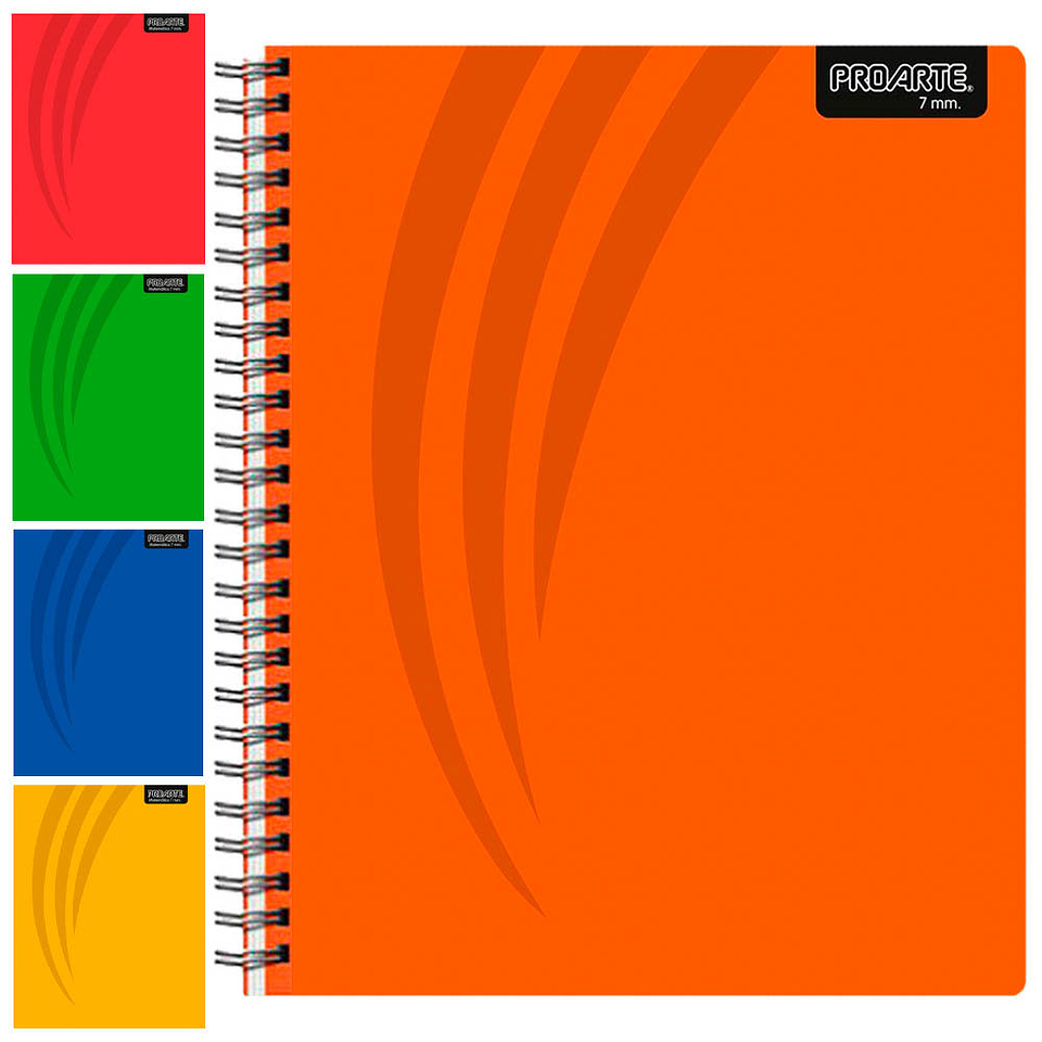 Cuaderno Universitario Colores Oscuros Cuadro Grande 7mm 100hjs Proarte 1