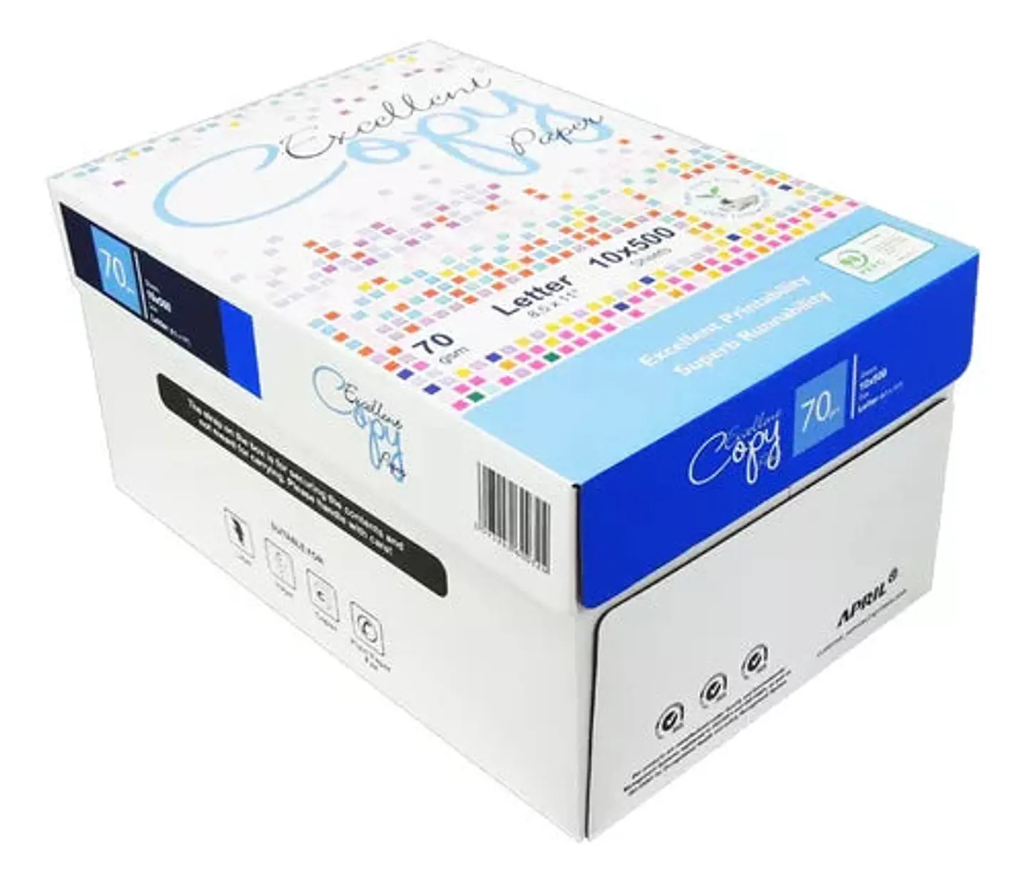 Caja 10 Resma Papel Fotocopia Tamano Carta 75grs 500hjs Excellent Copy 1