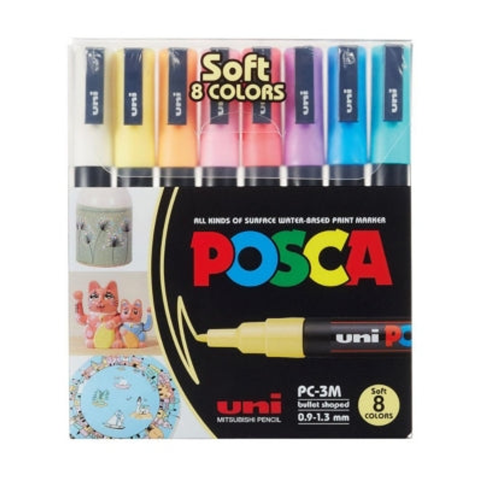 Set Marcadores 3M 8 Colores Pastel POSCA 1