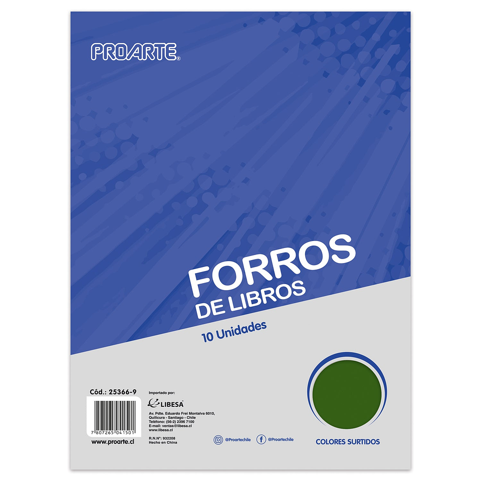 Bolsa Forros Libros Colores Surtidos 10uni Proarte 1