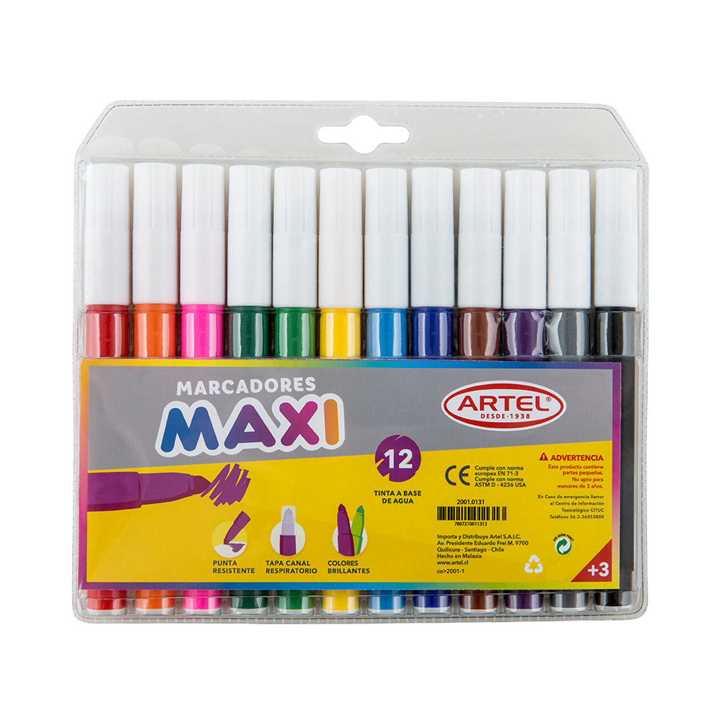 Marcadores o Lapices Scripto Maxi Artel 12 Colores Artel 1