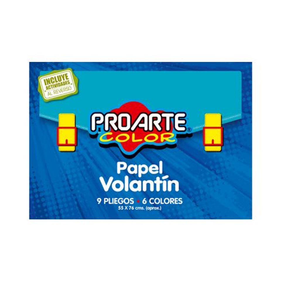 Estuche Sobre Bolsón Papel Volantín 9 hojas 6 colores 55x76 Proarte  1