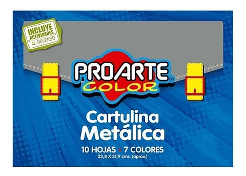 Estuche Sobre Bolsón Cartulina Metálica 10 hojas 7 Col.23,8 X 31,9 Proarte