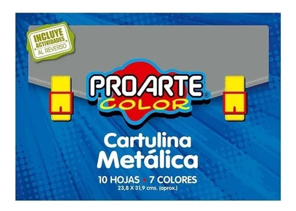 Estuche Sobre Bolsón Cartulina Metálica 10 hojas 7 Col.23,8 X 31,9 Proarte 1