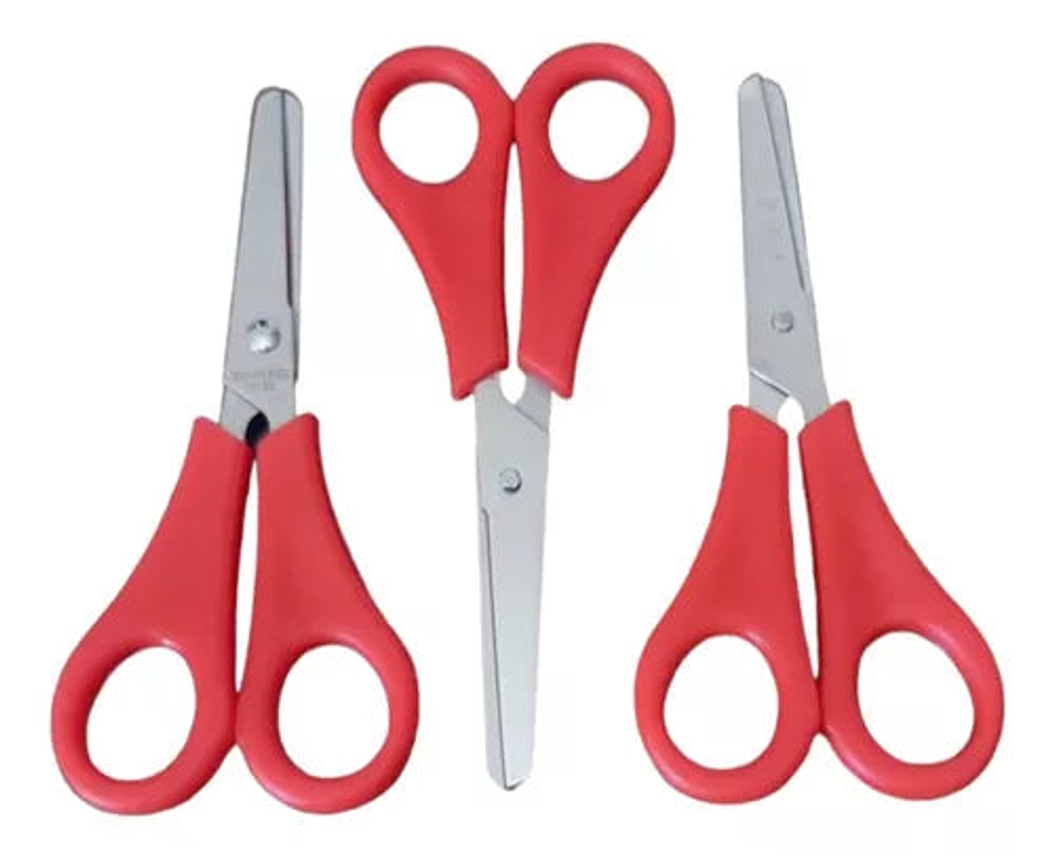 Tijera Punta Roma 13Cm Rosada Y Celeste Stelam 1