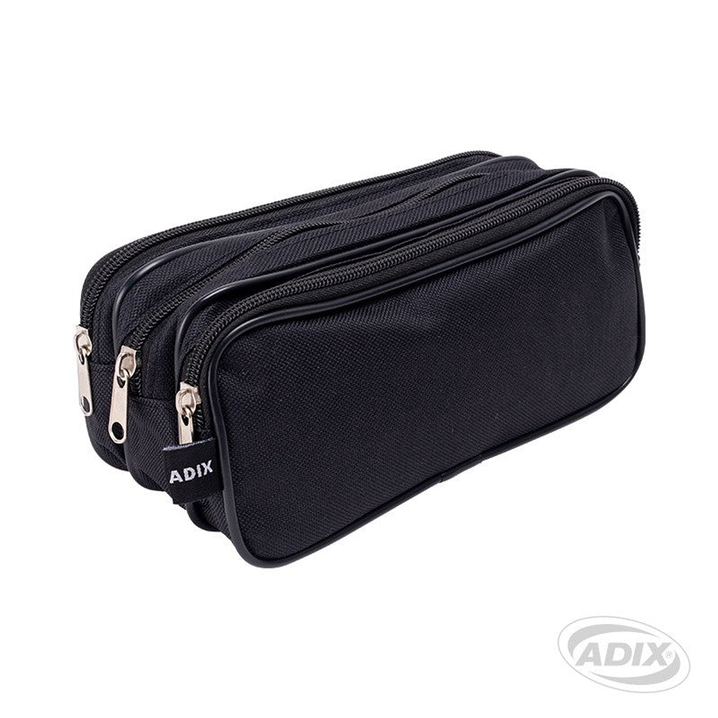Estuche Escolar Triple Cierre Color Negro Adix 1