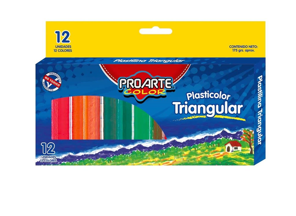 Plasticina Plastilina Plasticolor 12 Colores Triangular Proarte 1