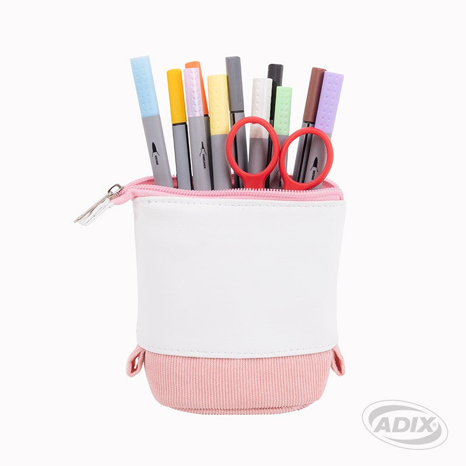 Estuche Escolar Retractil Color Rosado Pastel Adix 1