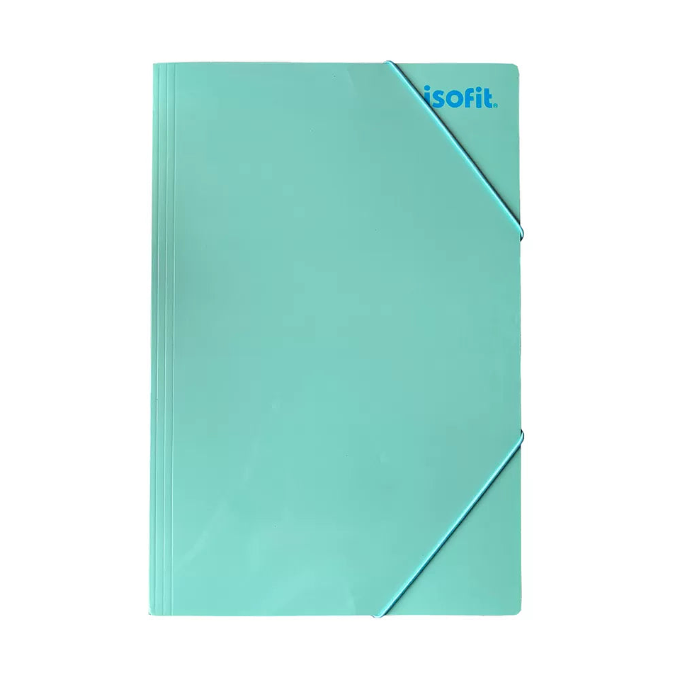 Carpeta con elastico Oficio Celeste Pastel Isofit 1