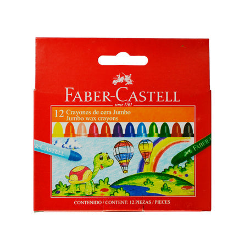 Crayones o Lapices de Cera Jumbo 12 Colores Faber Castell 1