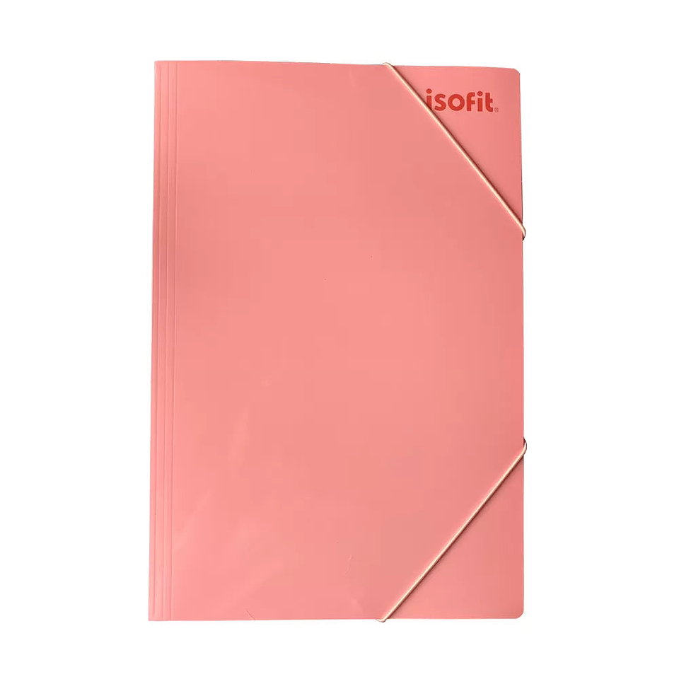 Carpeta con elastico Oficio Rosa Pastel Isofit 1