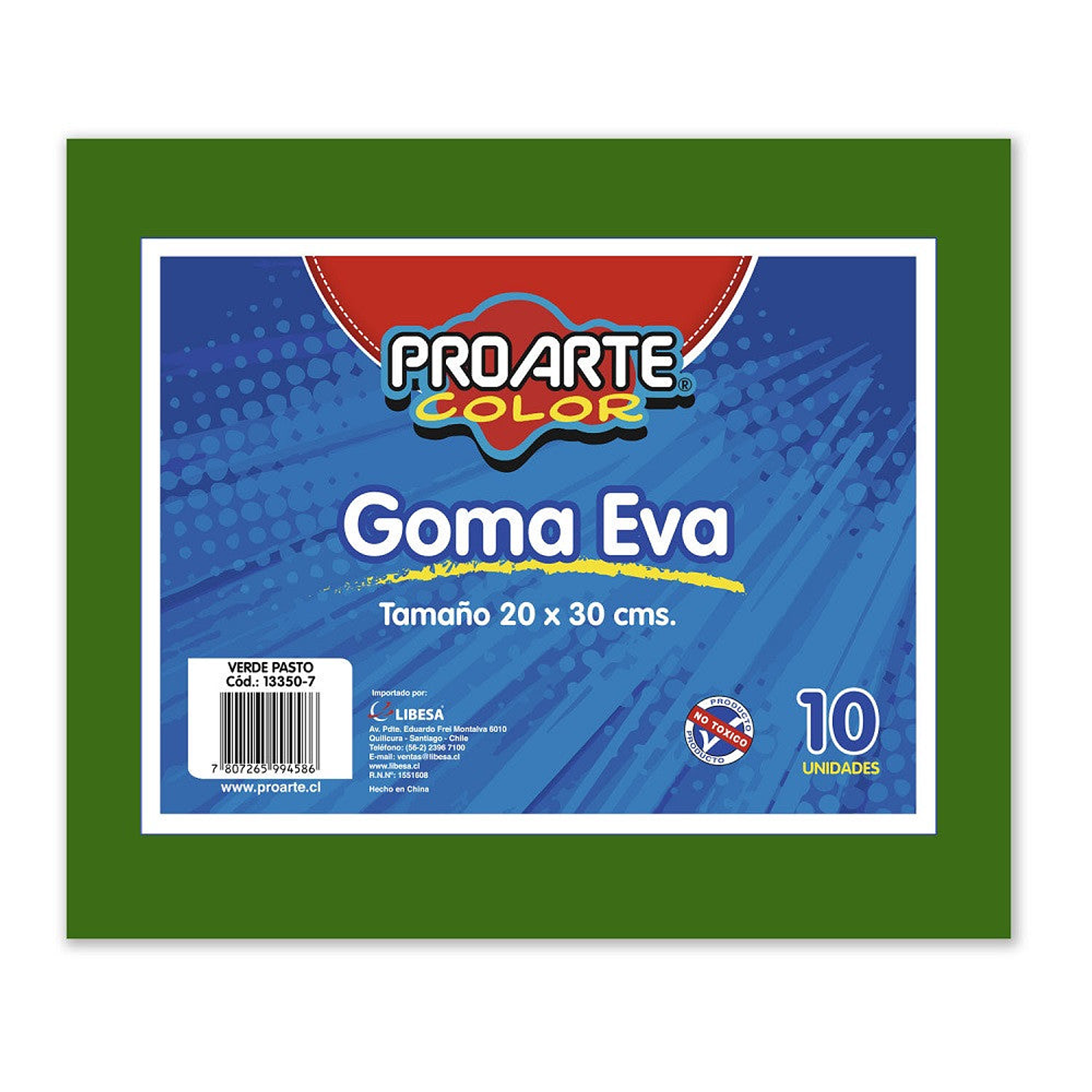 Goma Eva Proarte 20X30Cm Verde Oscuro Bo.10 Pliegos 1