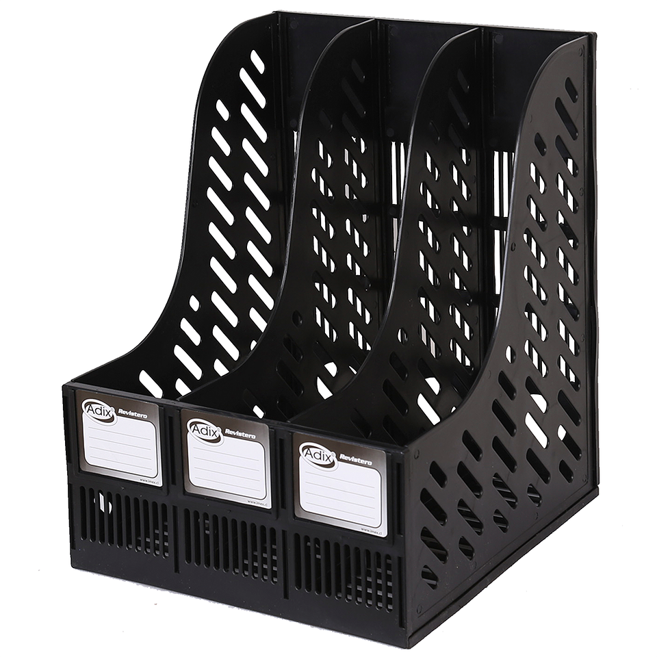 Revistero Plastico Triple Negro 020 Adix 1
