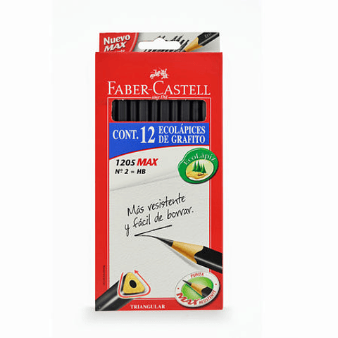 Caja de Lapices Grafito Triangular 12 Unidades Ecolapiz Faber Castell