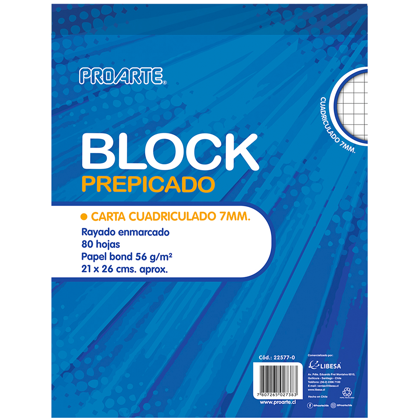 Block Prepicado Carta 80 Hj 7Mm Proarte 1