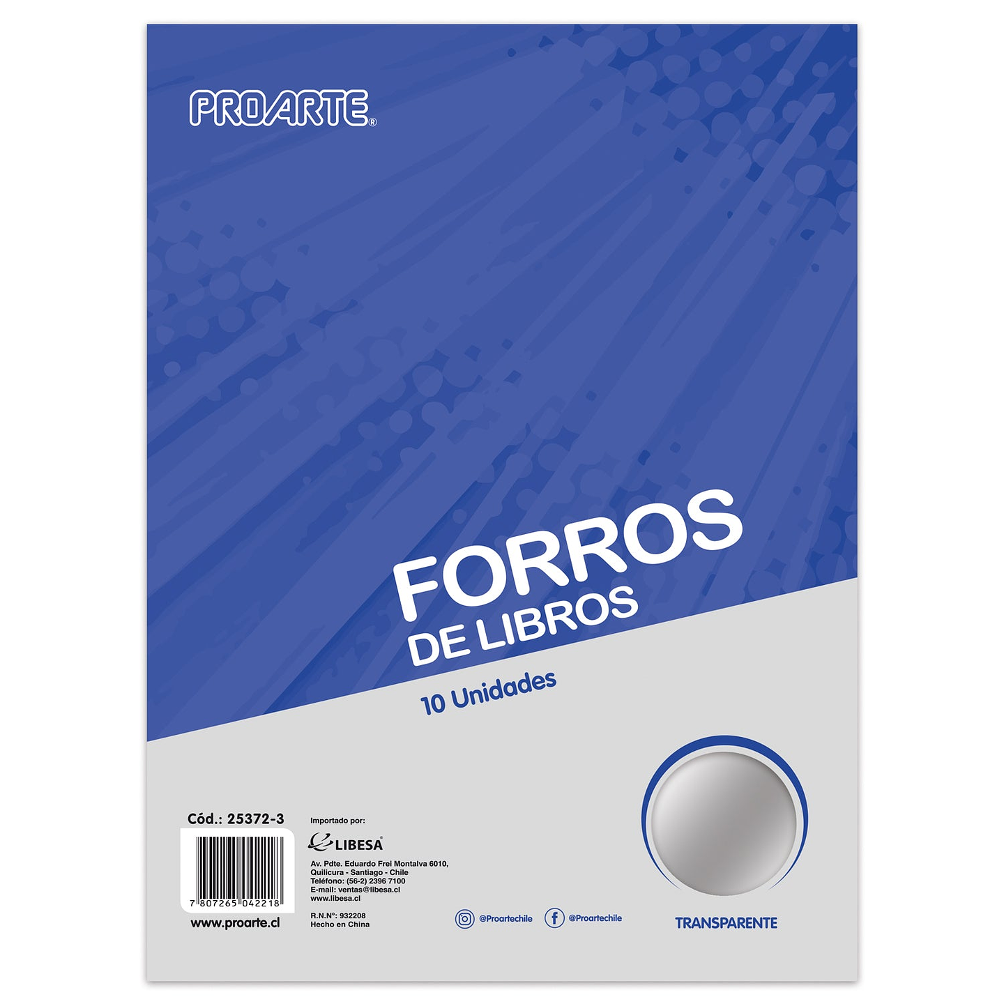 Bolsa Forros Libros Transparentes 10 unidades Proarte 1