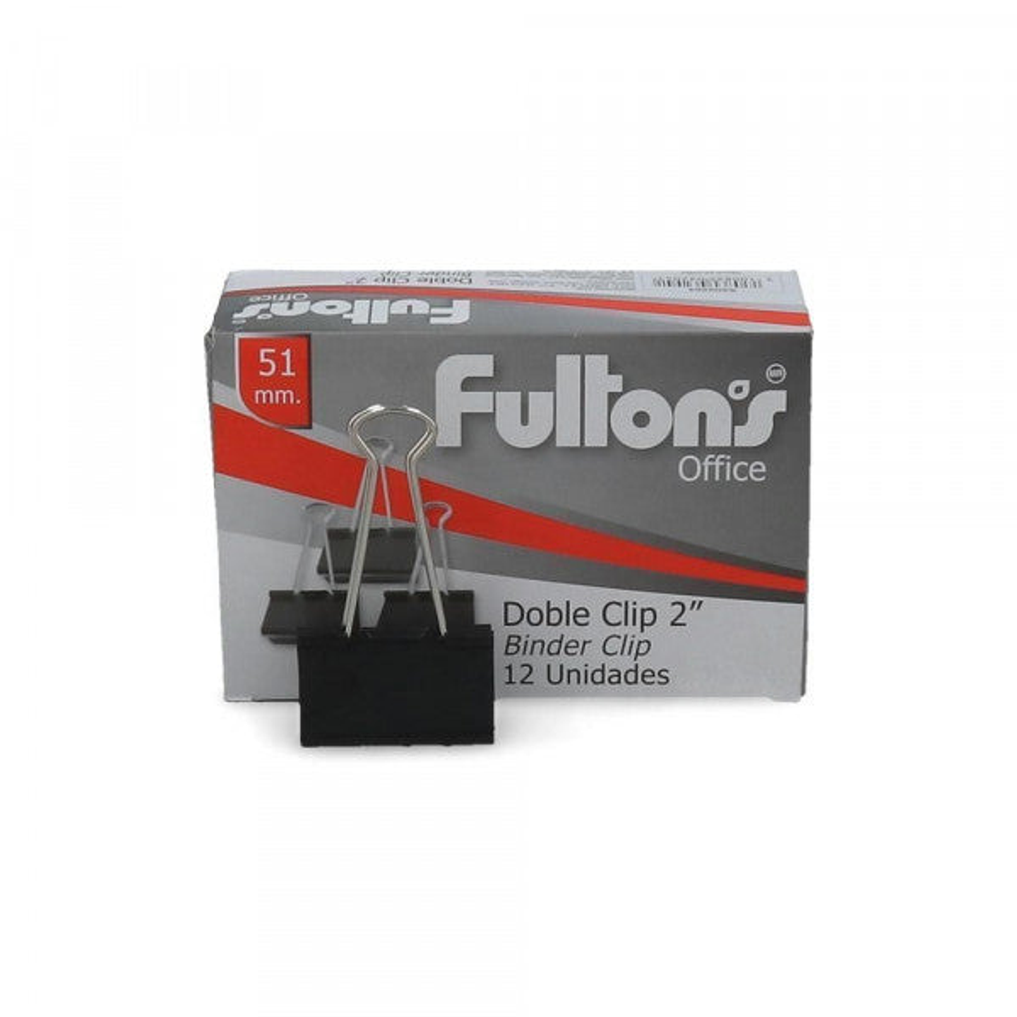 Doble Clip Negro 12uni 51mm Fultons 1