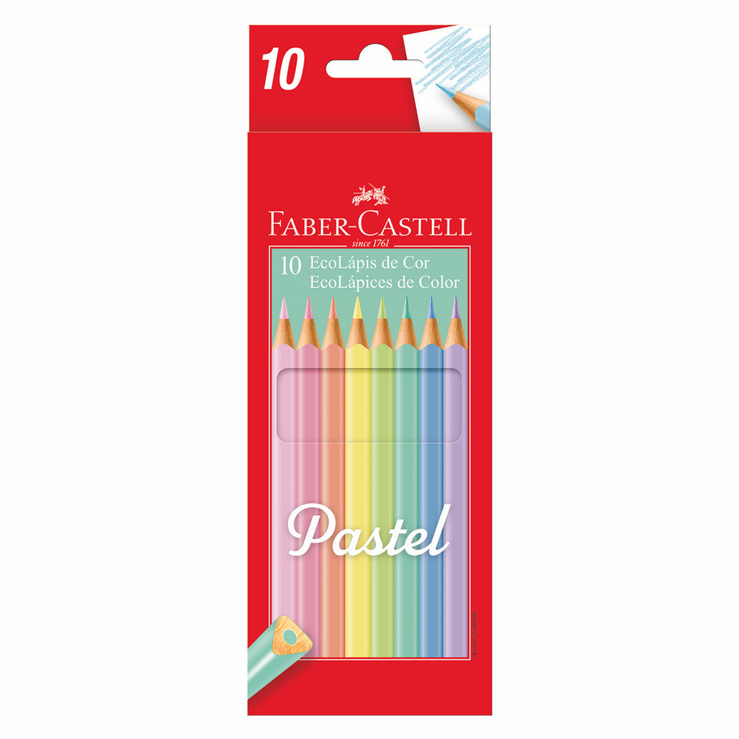 Lapices de Colores 10 Colores Pastel Ecolapiz Faber Castell 1
