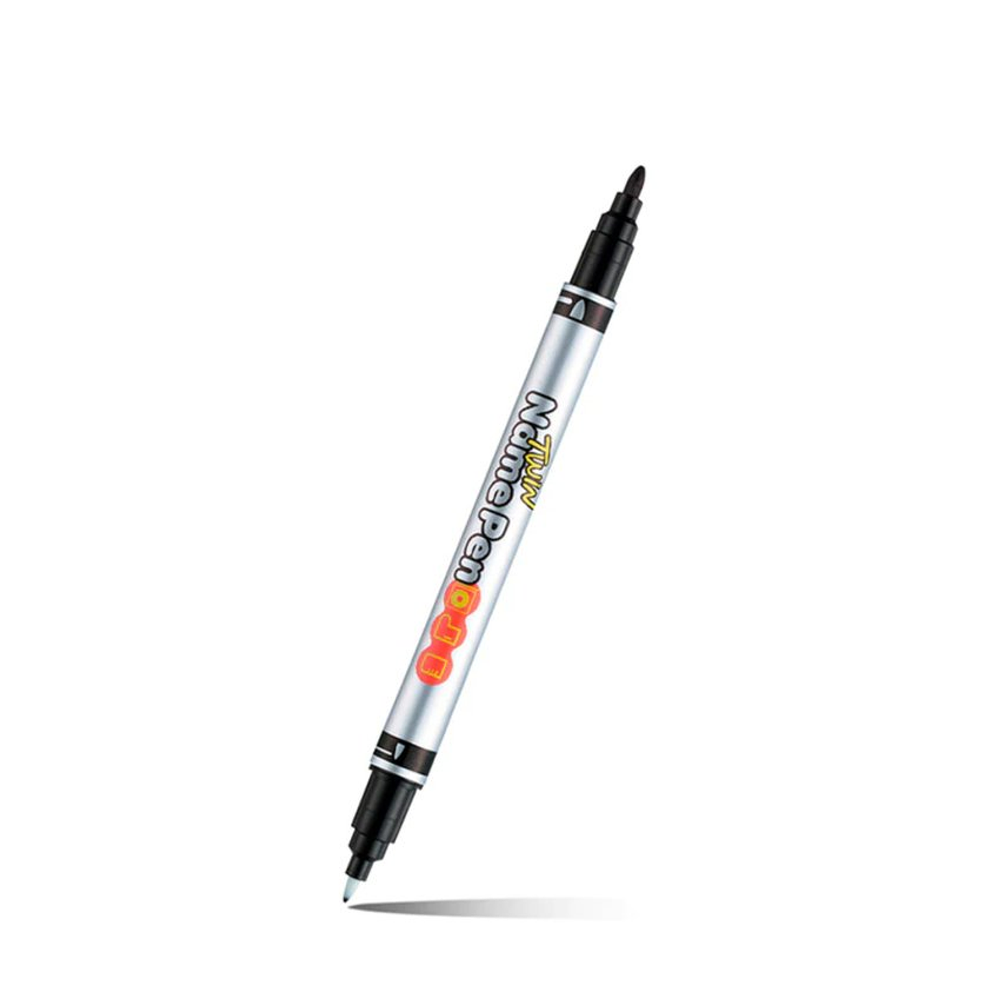 Marcador Permanente Doble Punta, Fina Y Media, Monami,, Negro Twin Name 1