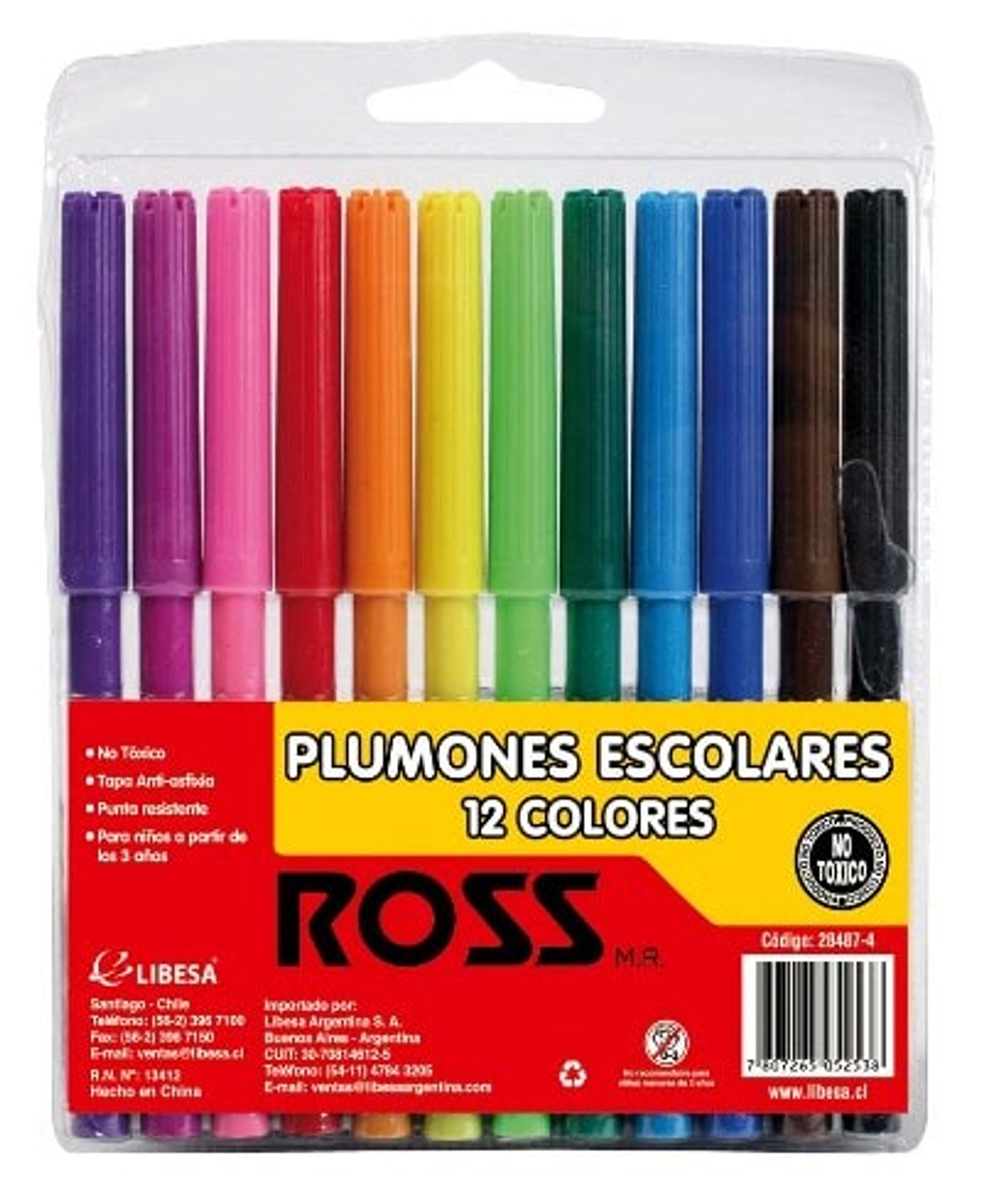 Marcadores o Lapices Scripto De 12 Colores Ross 1