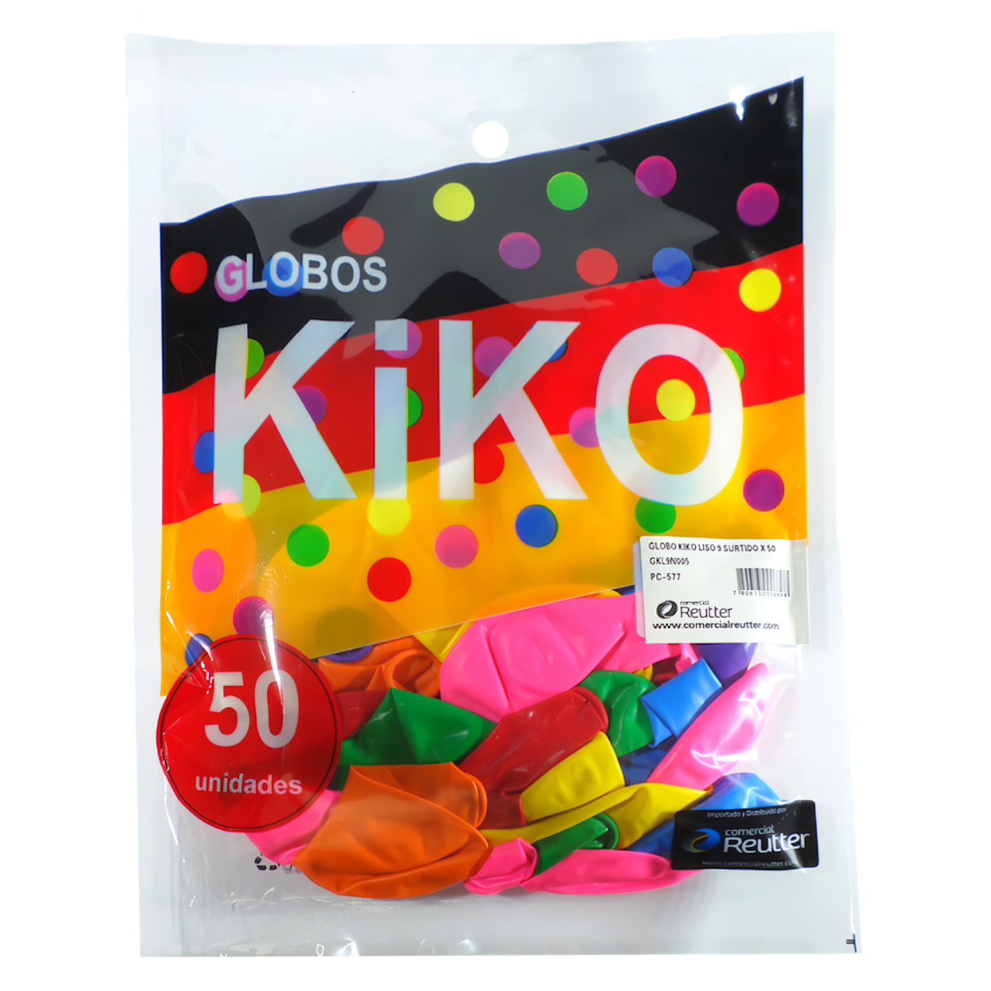 Globos Latex N9 Colores Surtidos 50Uni Kiko 1