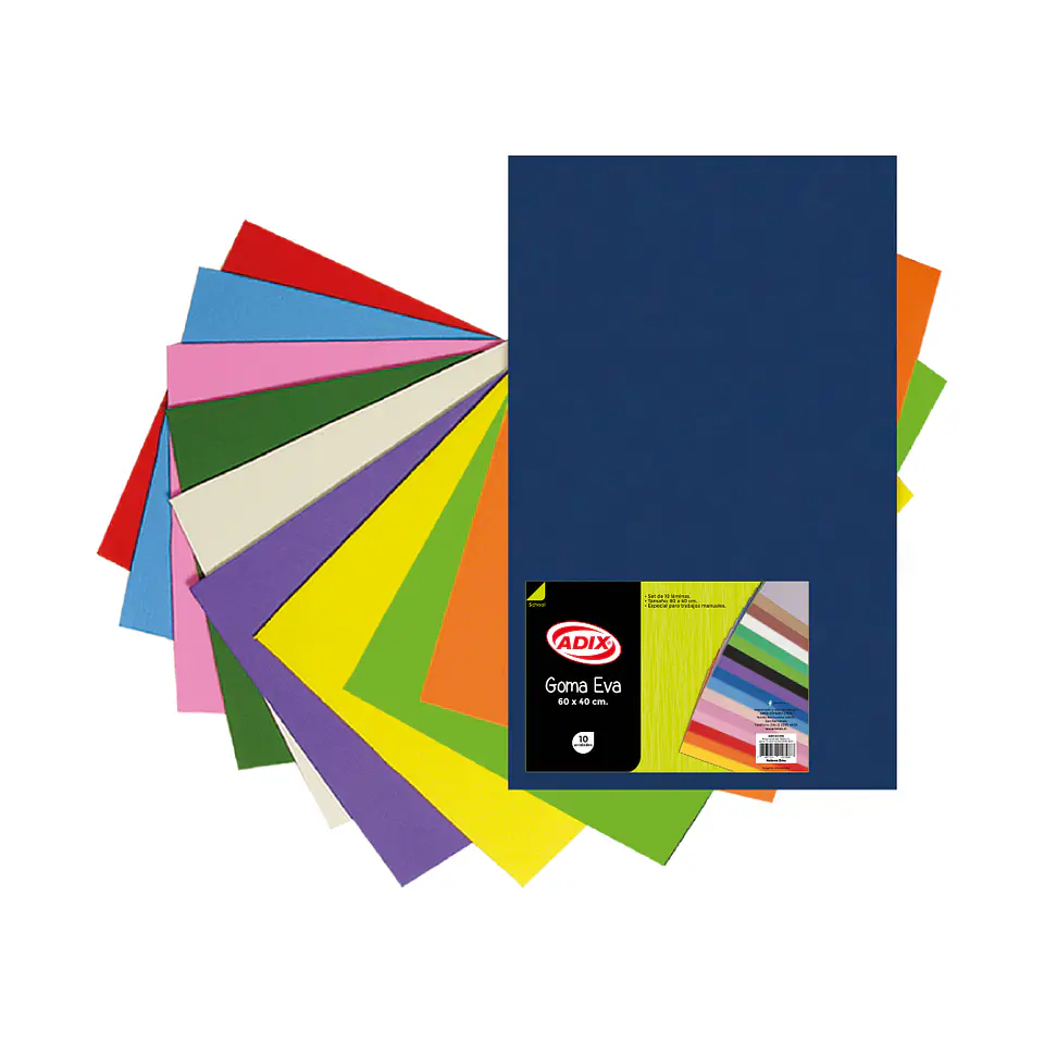 Goma Eva Pliego 40X60Cm 10 unidades Colores Surtido (006) Adix 1