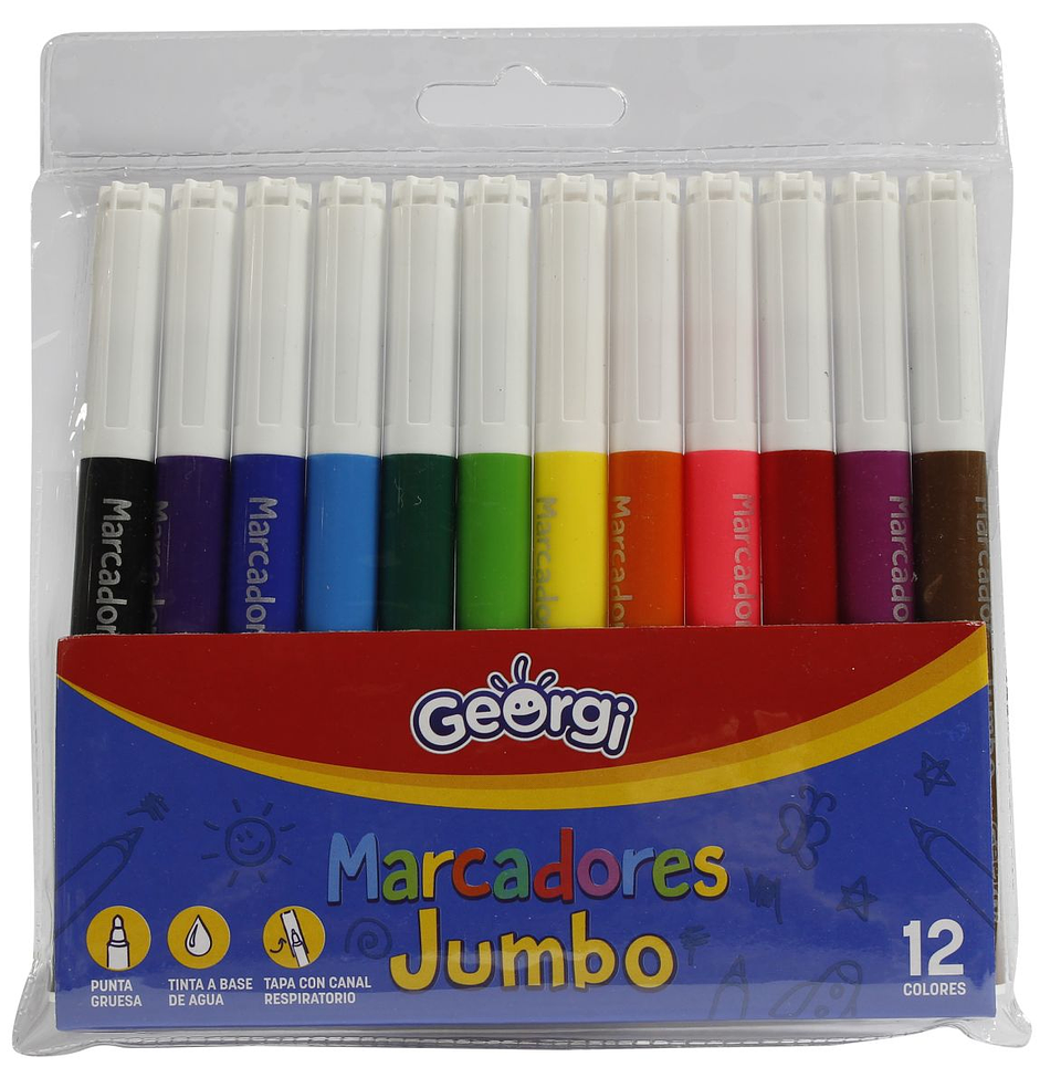 Marcadores o Lapices Scripto Jumbo 12 Colores Georgi 1