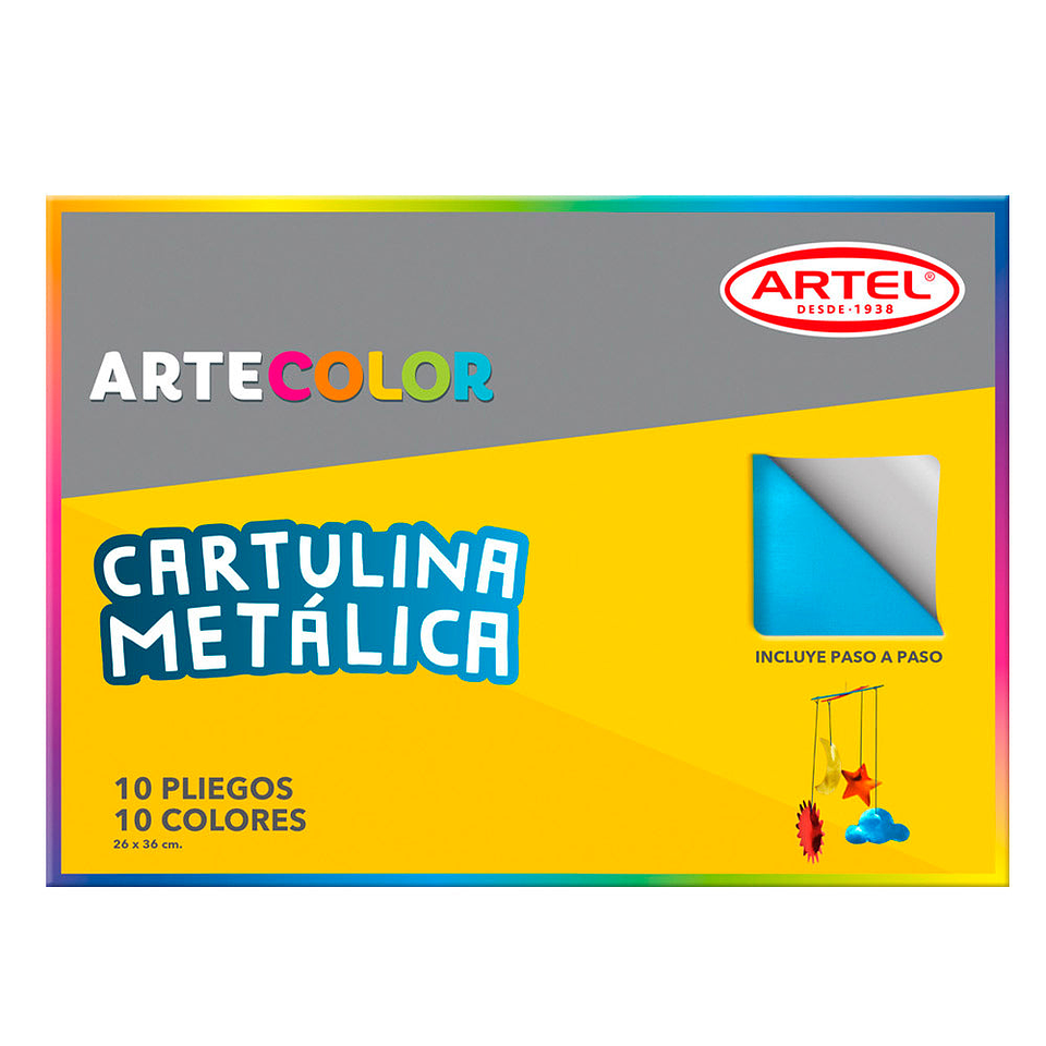 Estuche Sobre Bolsón Cartulina Metálica 10hojas Artecolor Artel 1
