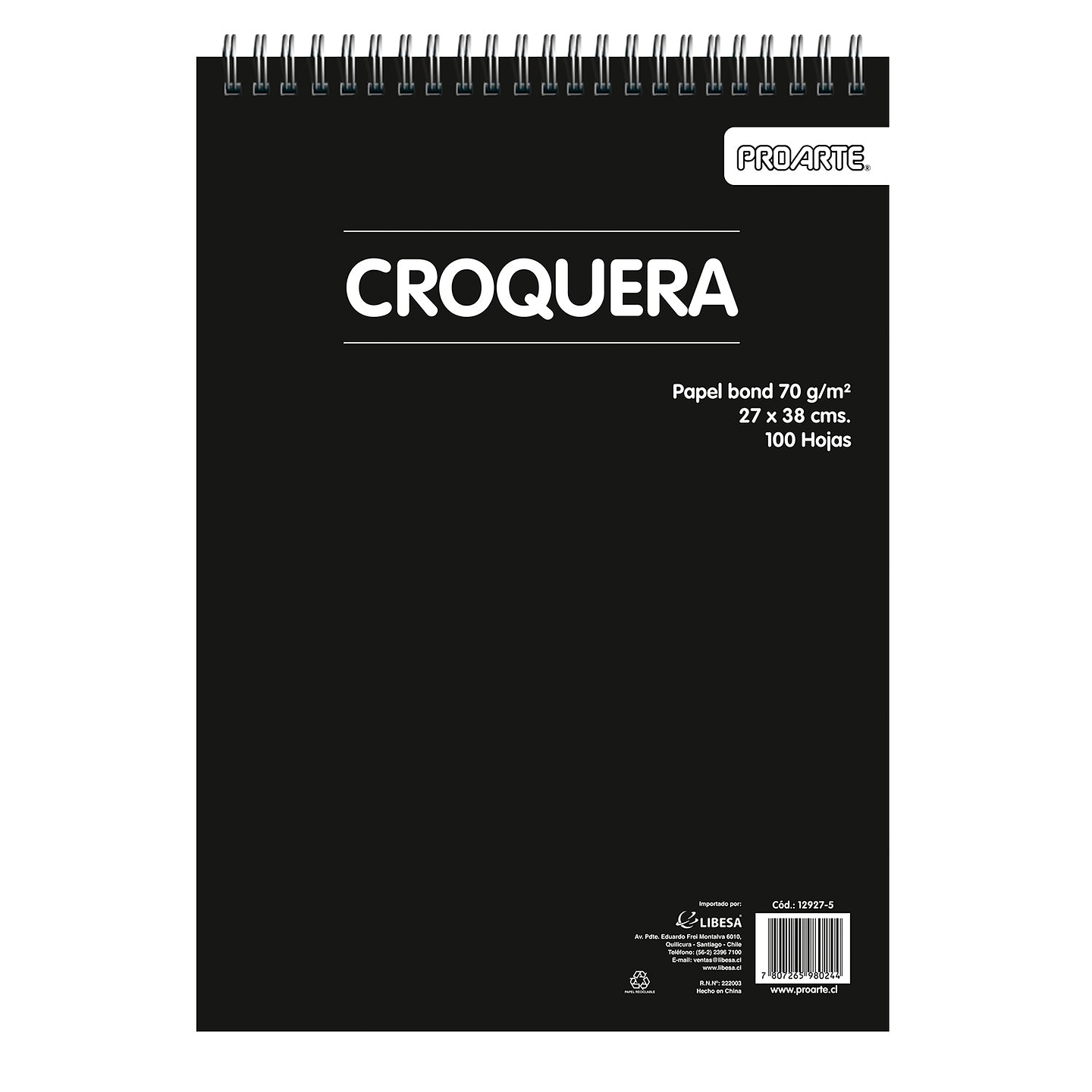 Croquera Grande 27X38 Cm 100 Hojas Proarte 1