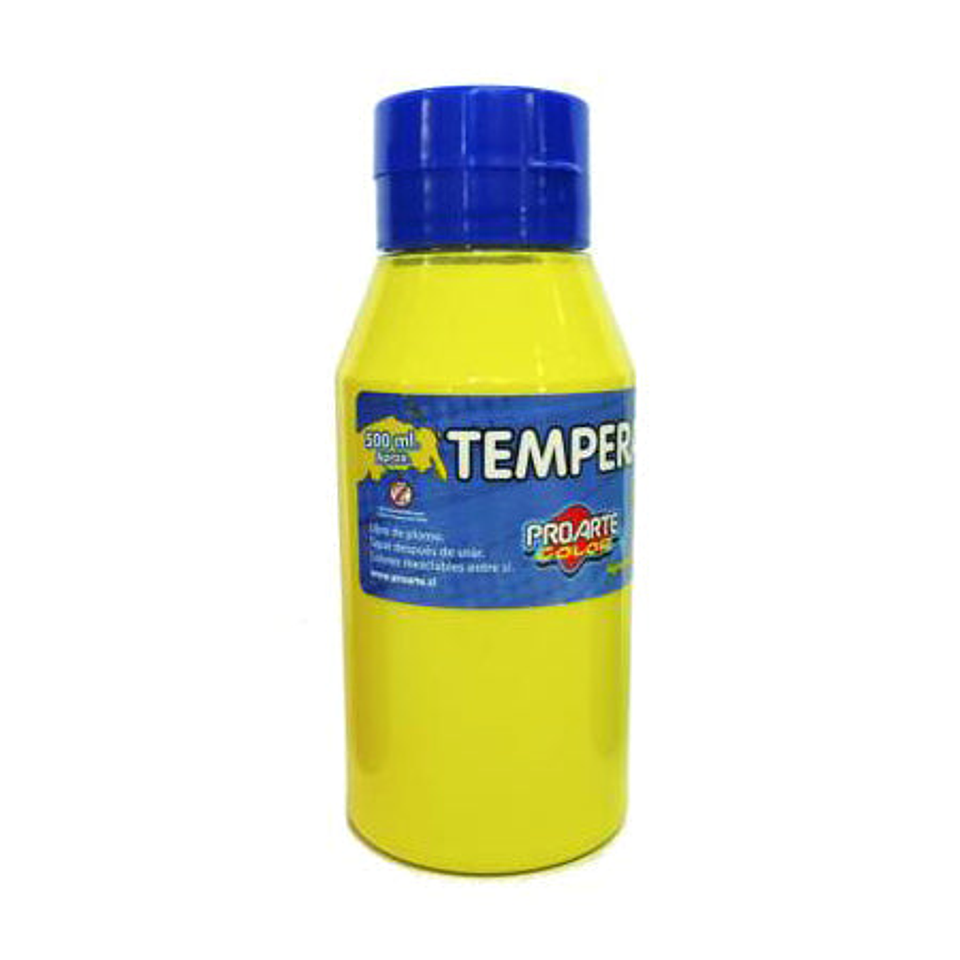 Tempera Frasco 500ml Color Amarillo Medio Proarte 1