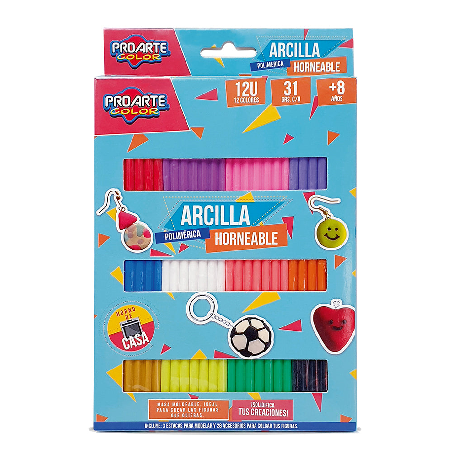 Arcilla Proarte Horneable 12 Colores C/Accesorios 1