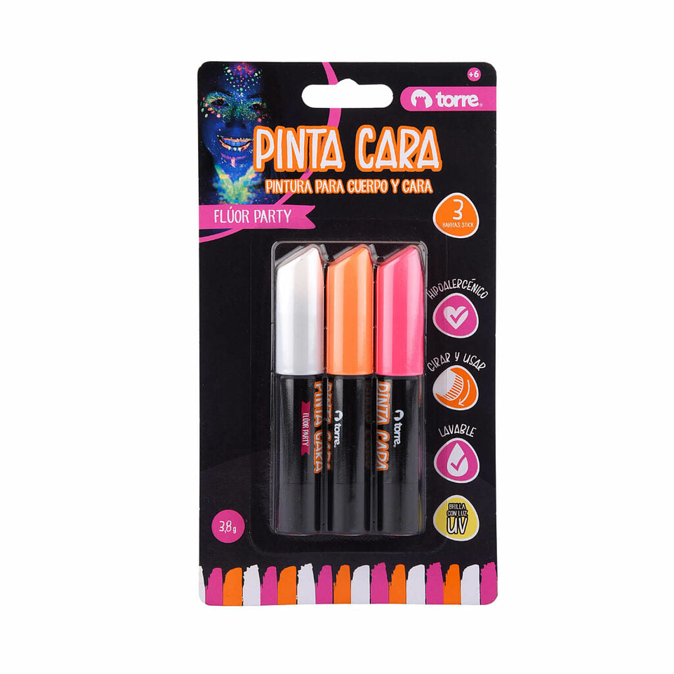 Pinta-Caras Party Fluor 3 Col Torre 1