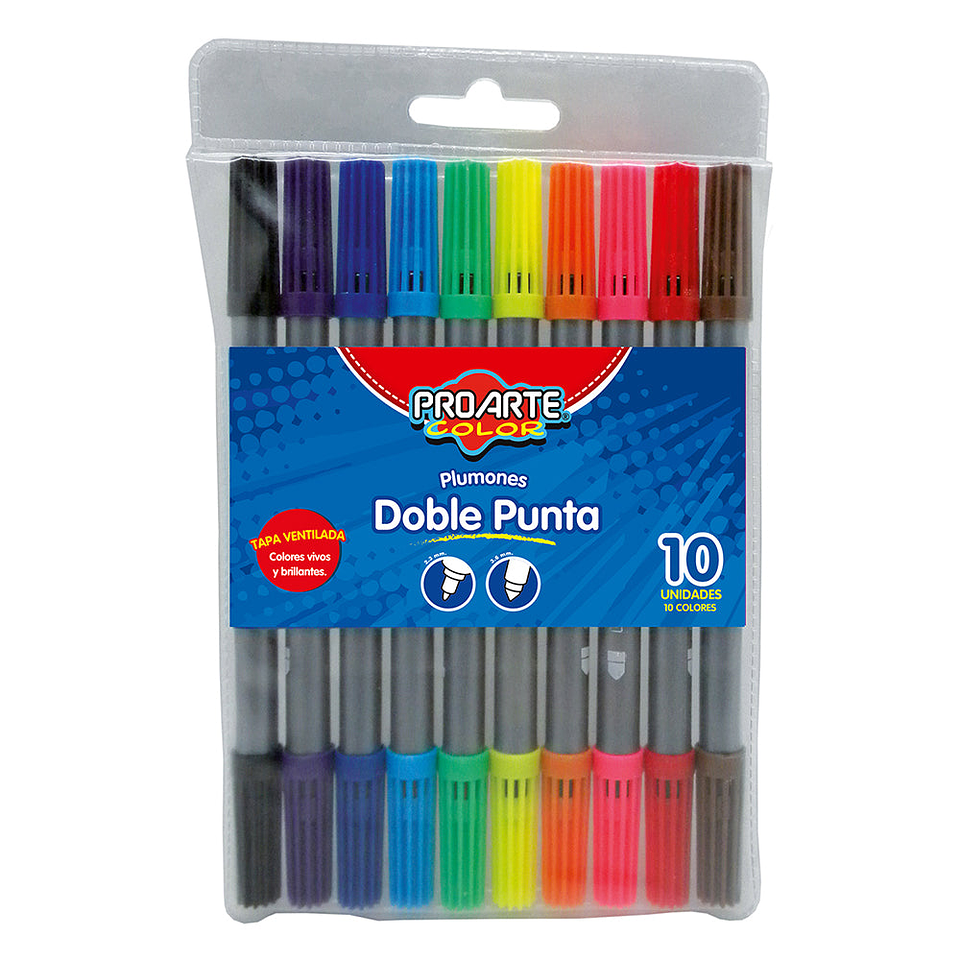 Plumon Proarte 10Col Doble Punta 1