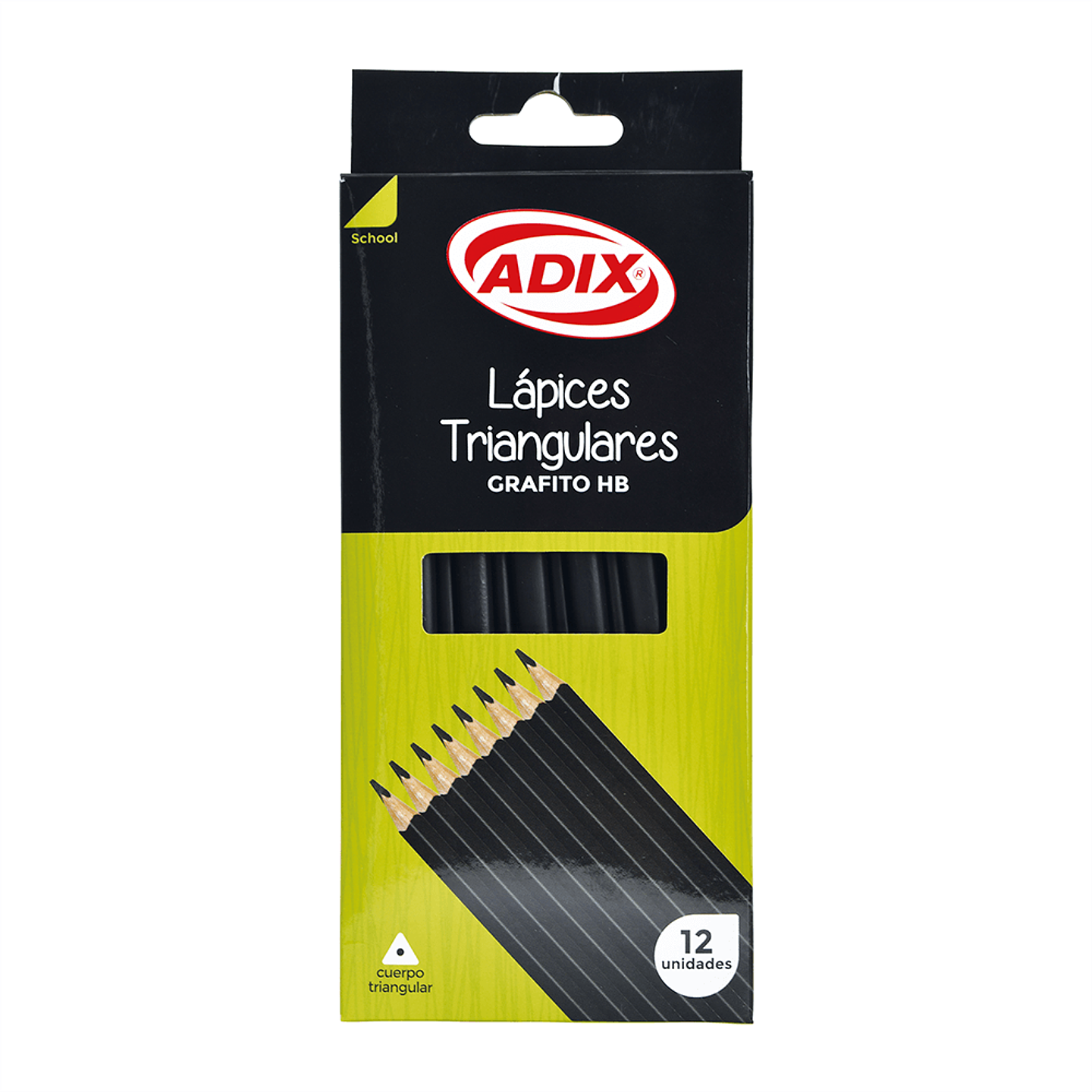 Lapiz Grafito Triangular HB (001) 12uni Adix 1