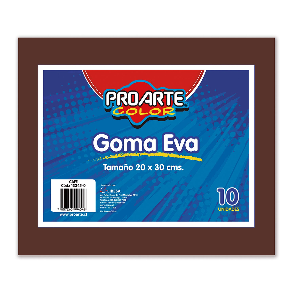 Goma Eva 20x30cm Cafe 10uni Proarte 1