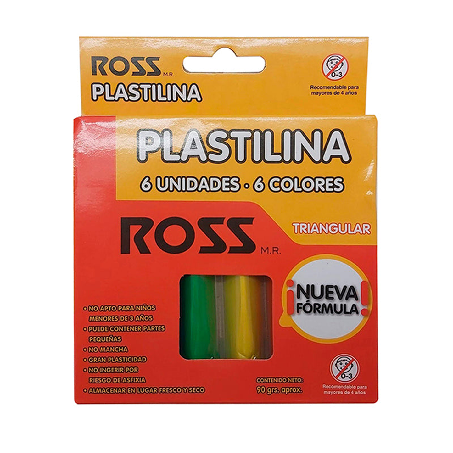 Plasticina Plastilina 6 Colores Panes Triangular Ross 1