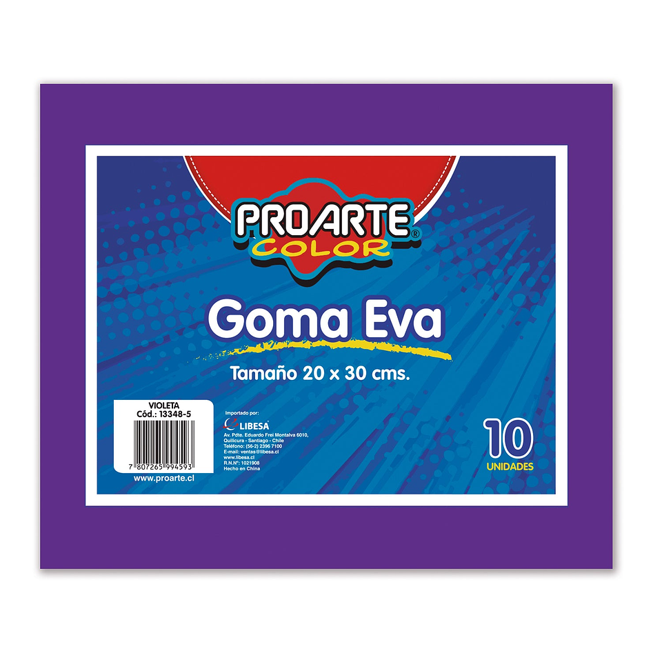 Goma Eva 20x30cm Violeta 10uni Proarte 1
