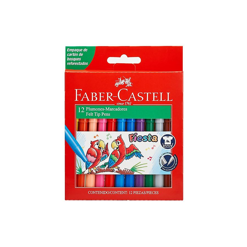 Marcadores o Lapiz Scripto 12 Colores Faber Castell 1