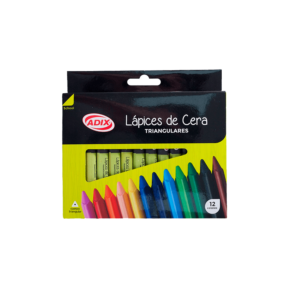 Lapices Cera Triangular 12 Colores (001) Adix 1