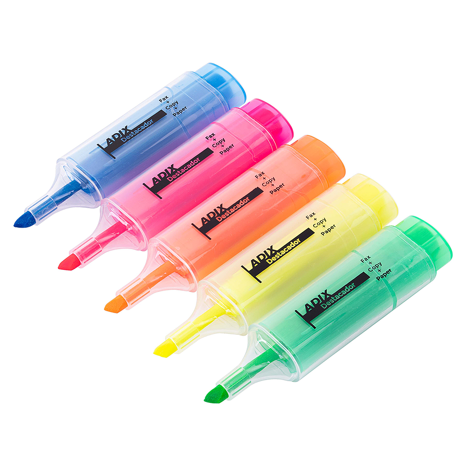 Destacador Transparente 5 Colores 021 Adix 1